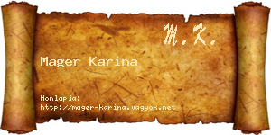 Mager Karina névjegykártya